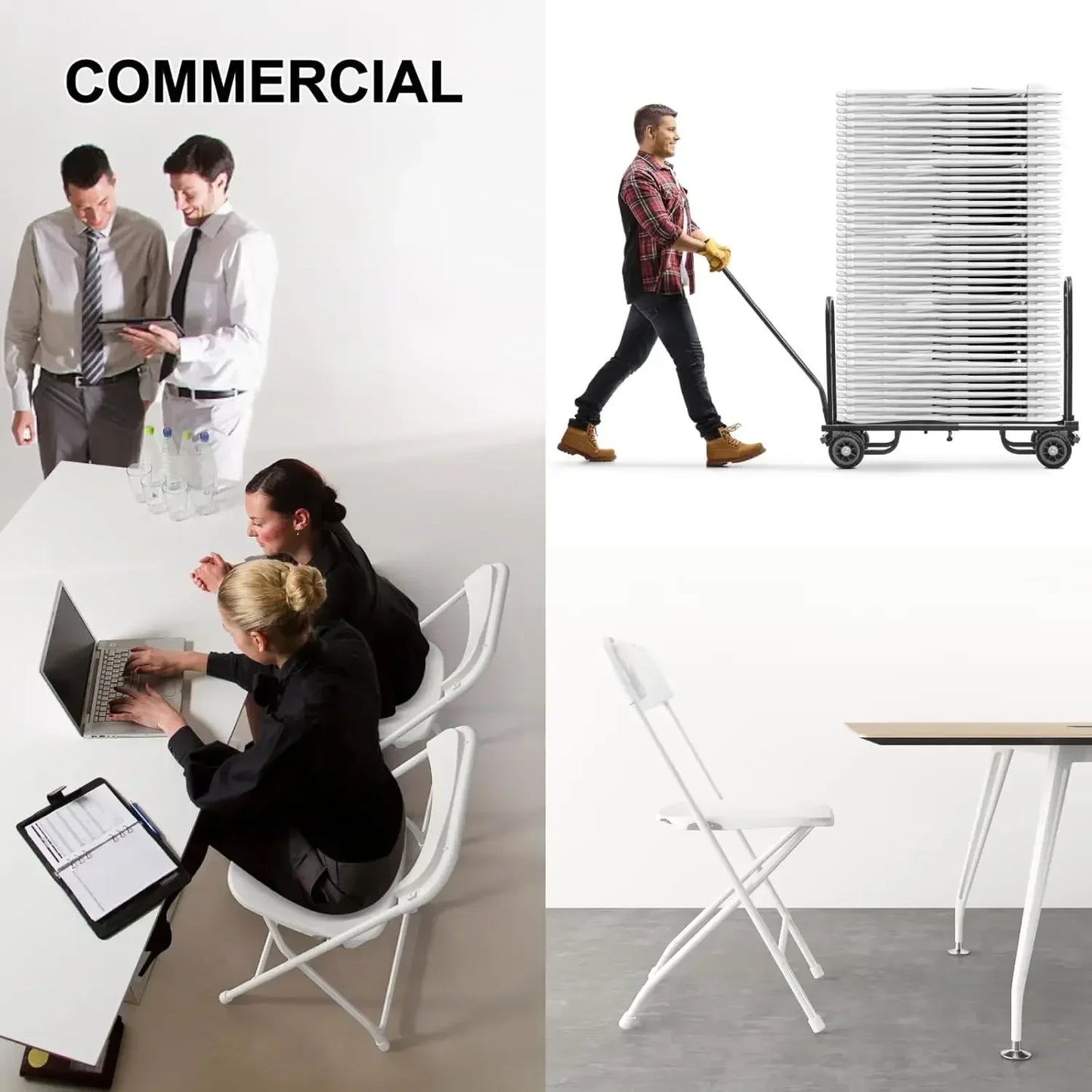 Plastic Folding Chairs 20 Pack Stackable Steel Frame
