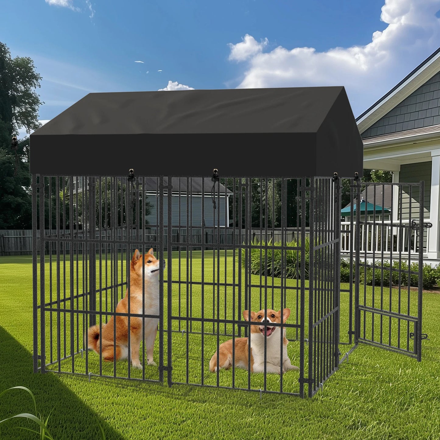 Borwart Heavy Duty Large Dog Kennel Welded Metal Playpen
