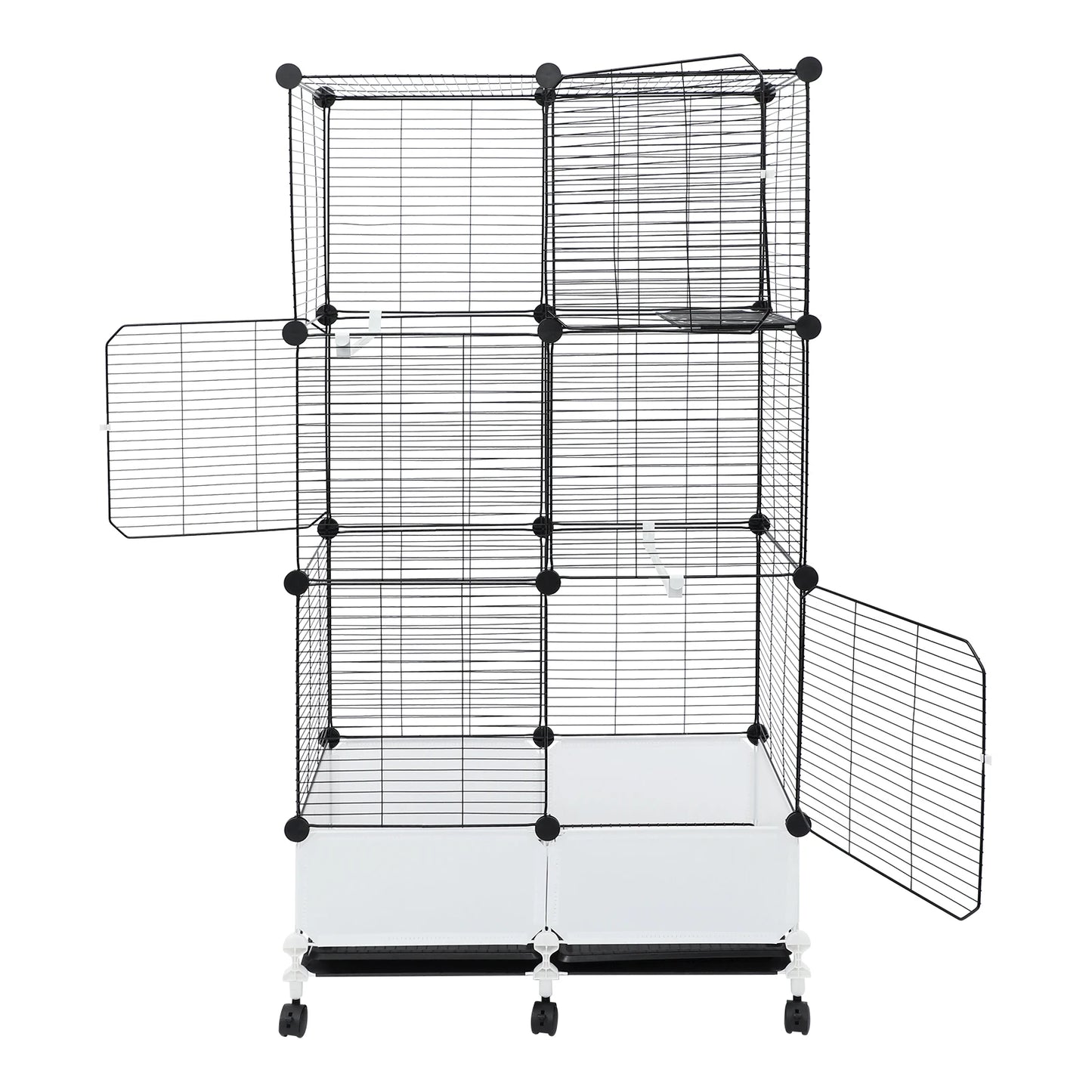 Parrot Cage With Splash Guard And 6 Locking Wheels