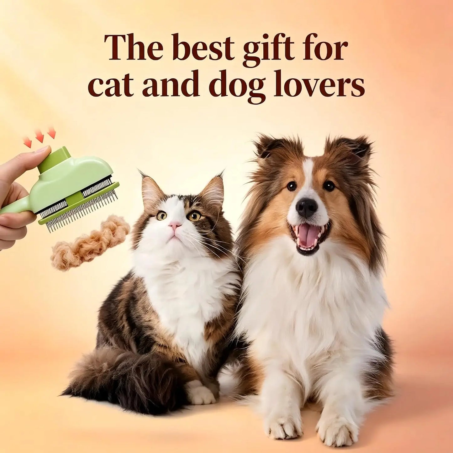 2 PCS Flea Comb for Cats Dogs - Pet Hair Removal Brush with Long & Short Stainless Steel Teeth for Deshedding