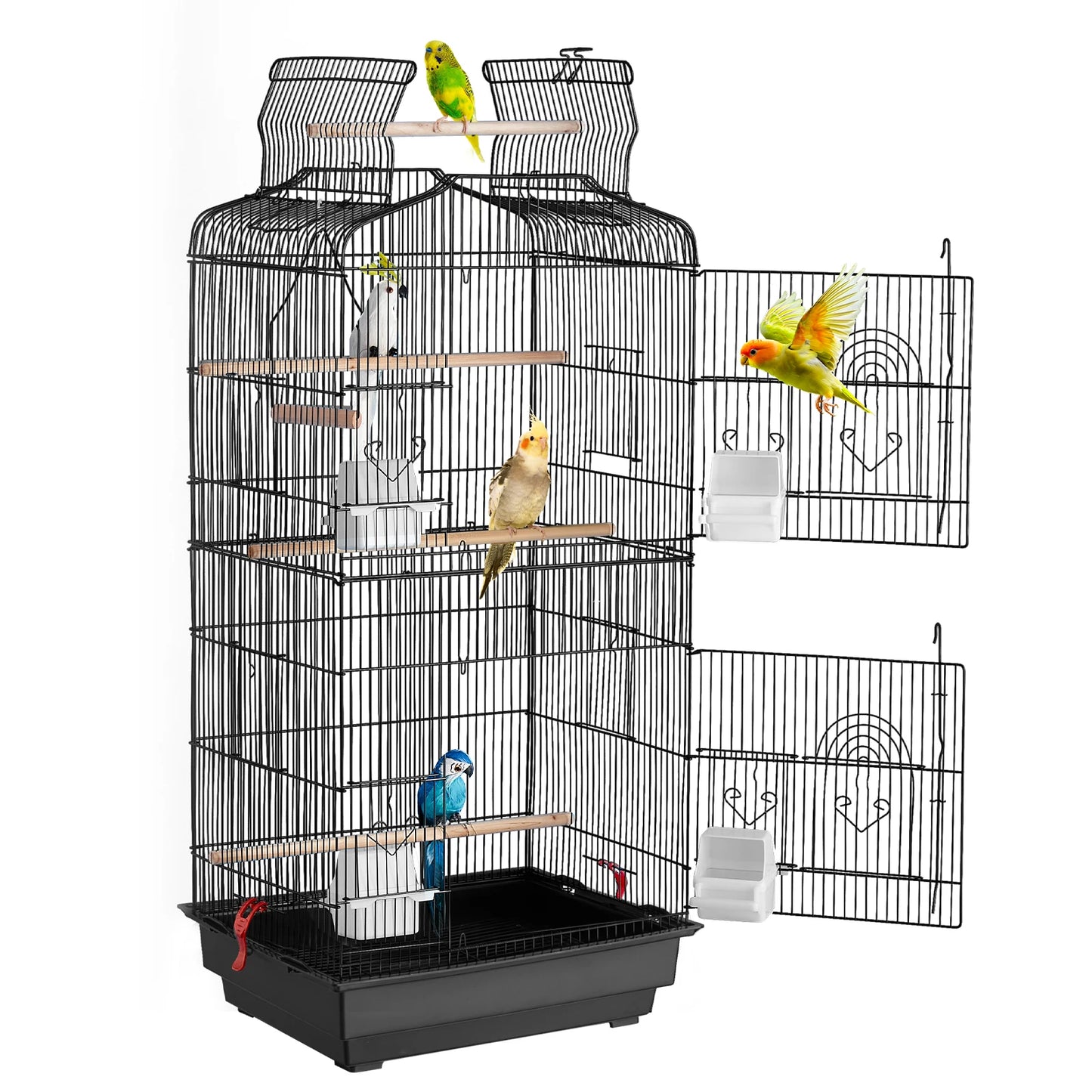 Hanging Bird Cage For Parrots With Swing And Perch