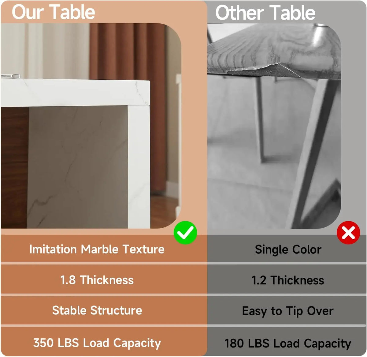 ONBRILL Modern Kitchen Island Table With Storage And LED Lighting