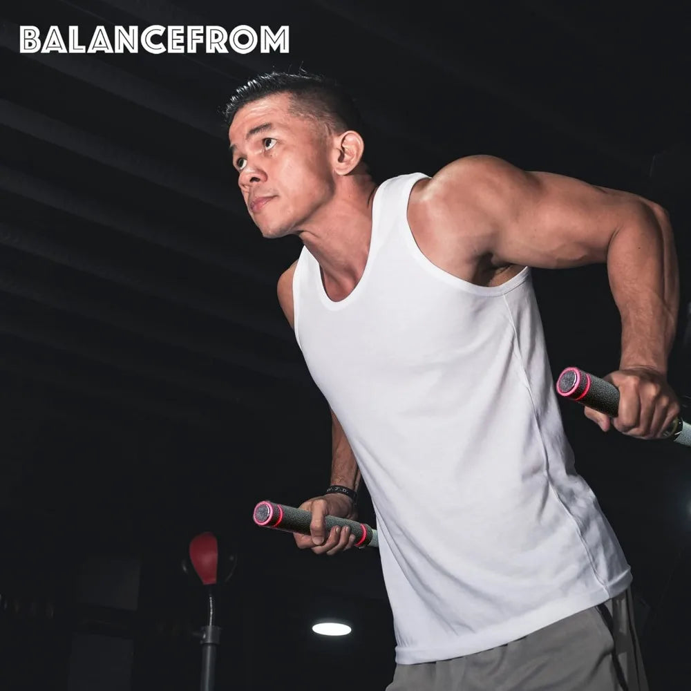 BalanceFrom Adjustable Height Dip Station For Home Strength Training