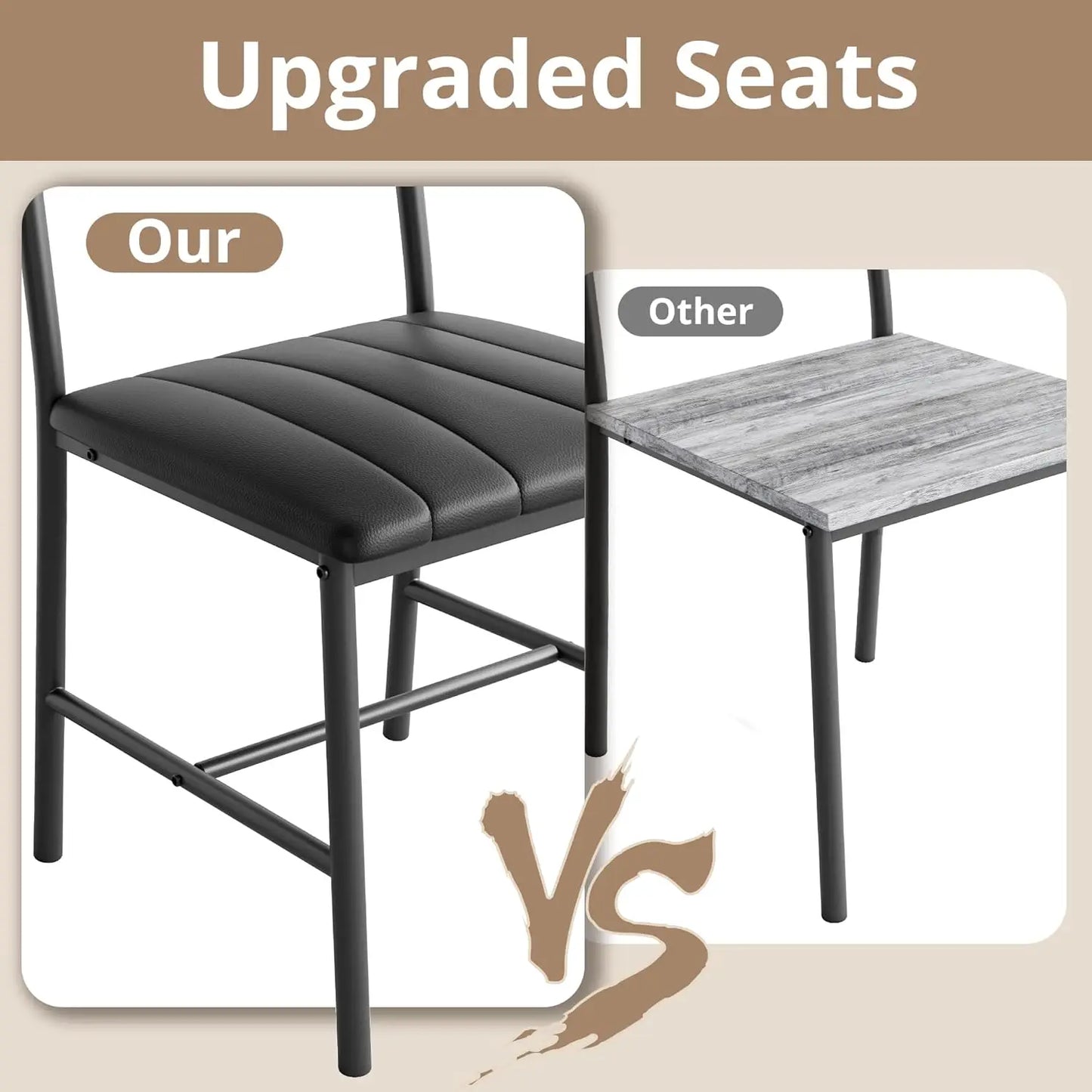 IRONCK Dining Table Set With Upholstered Bench And Two Chairs
