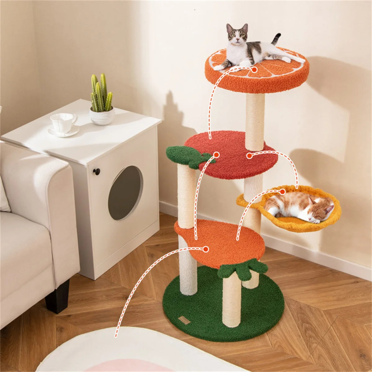 Multi-layer Cat Tree & Villa, All-in-one Play & Rest Center for Cats
