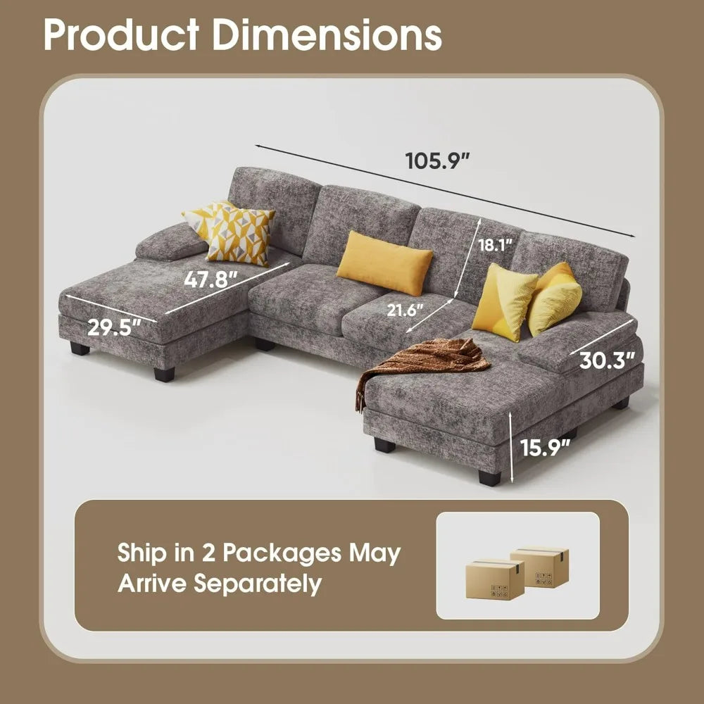 Sectional Couches For Living Room U Shaped Sofa Set