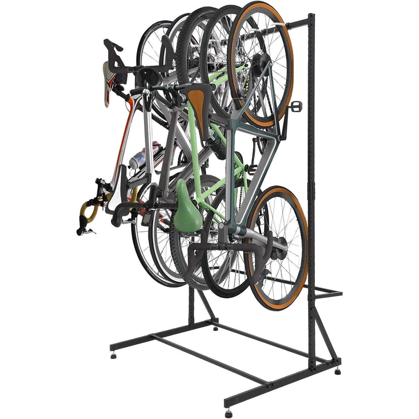 HiMISS Freestanding 5 Bike Garage Storage Rack, Vertical Stand
