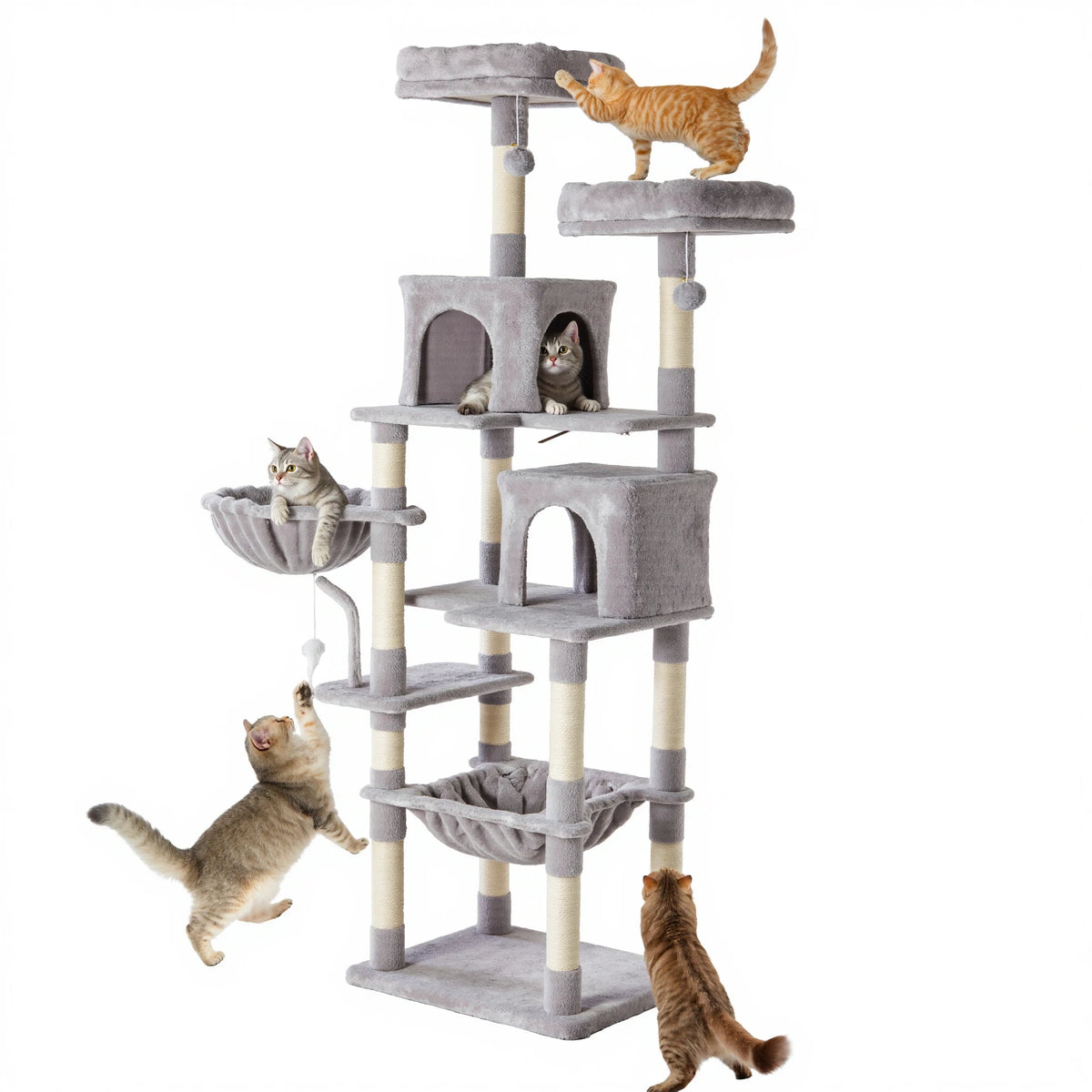 JHK Multi-Level Cat Tree With Scratching Posts And Pet House