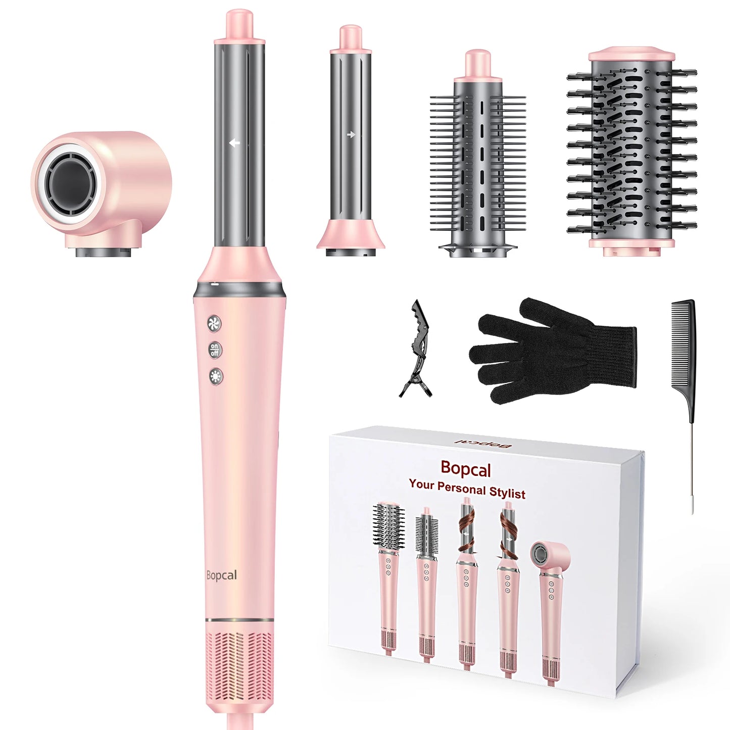 Bopcal 5 In 1 Multifunctional Hot Air Comb Hair Dryer