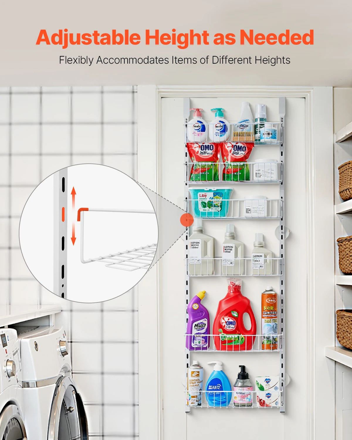 SucceBuy Heavy Duty Over The Door Pantry Organizer Rack