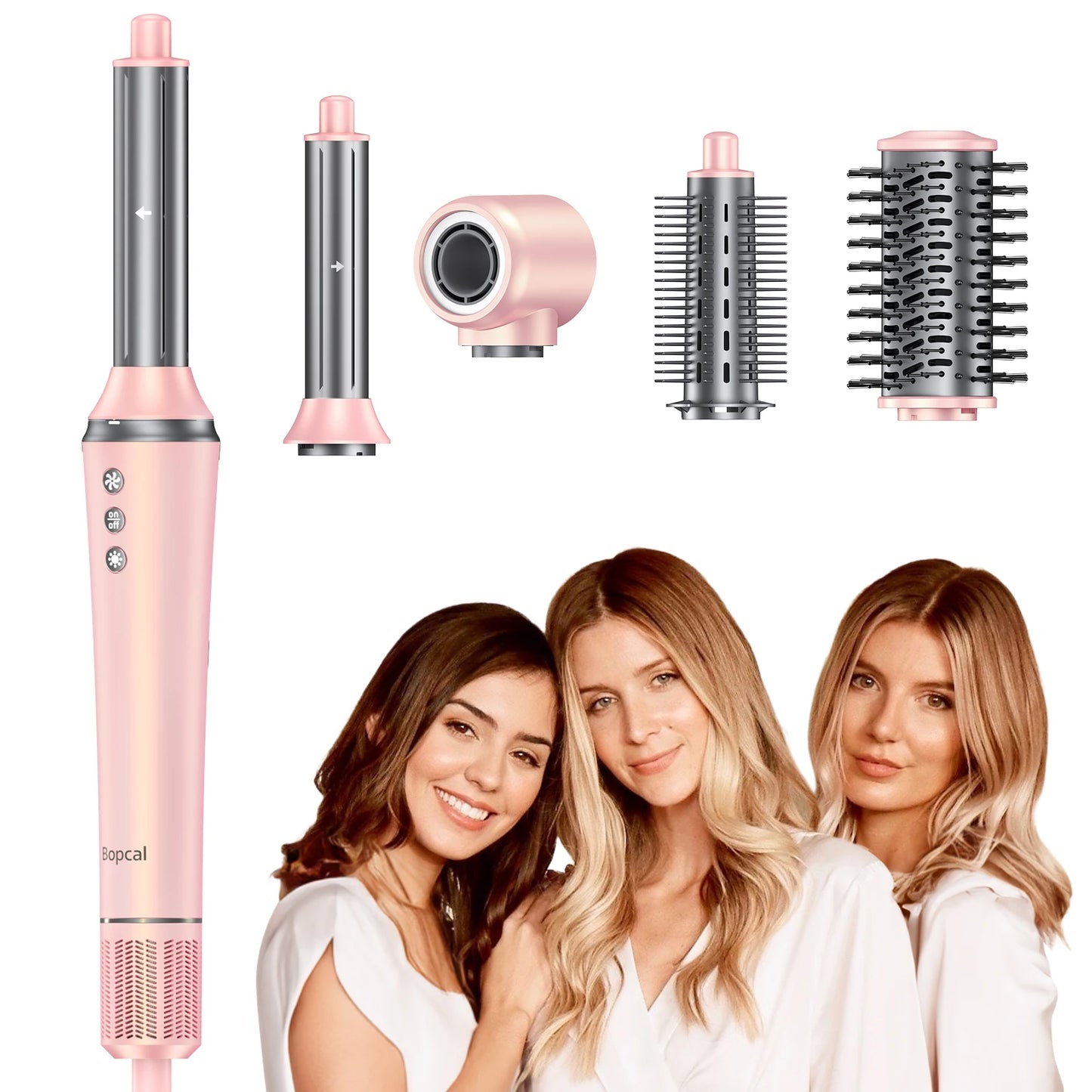 Bopcal 5 In 1 Multifunctional Hot Air Comb Hair Dryer
