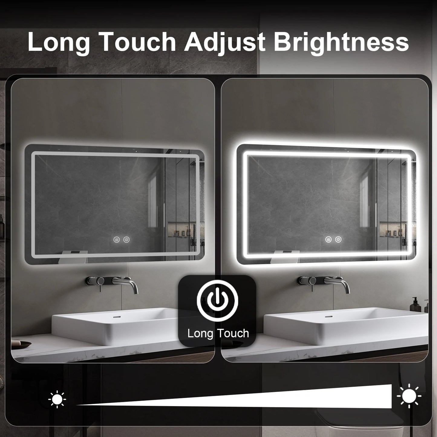 MYGIIVOVO Fogless LED Bathroom Vanity Mirror With Backlit Demister