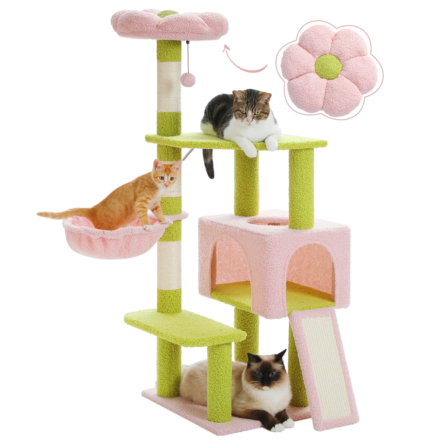 PAWZ Road Flower Cat Tree Tower With Sisal Scratching Posts