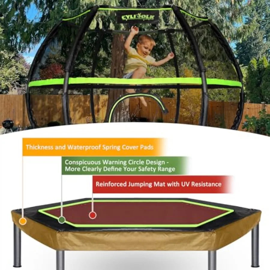 Heavy Duty Trampoline With Safety Enclosure For Indoor Outdoor Use