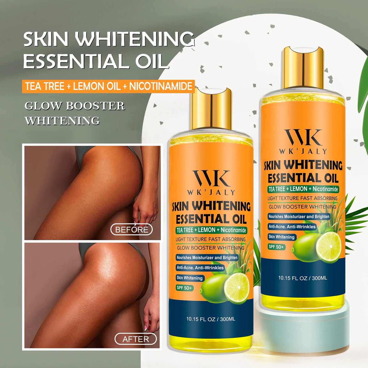Niacinamide Lightening Body Oil With Tea Tree And Lemon Extract