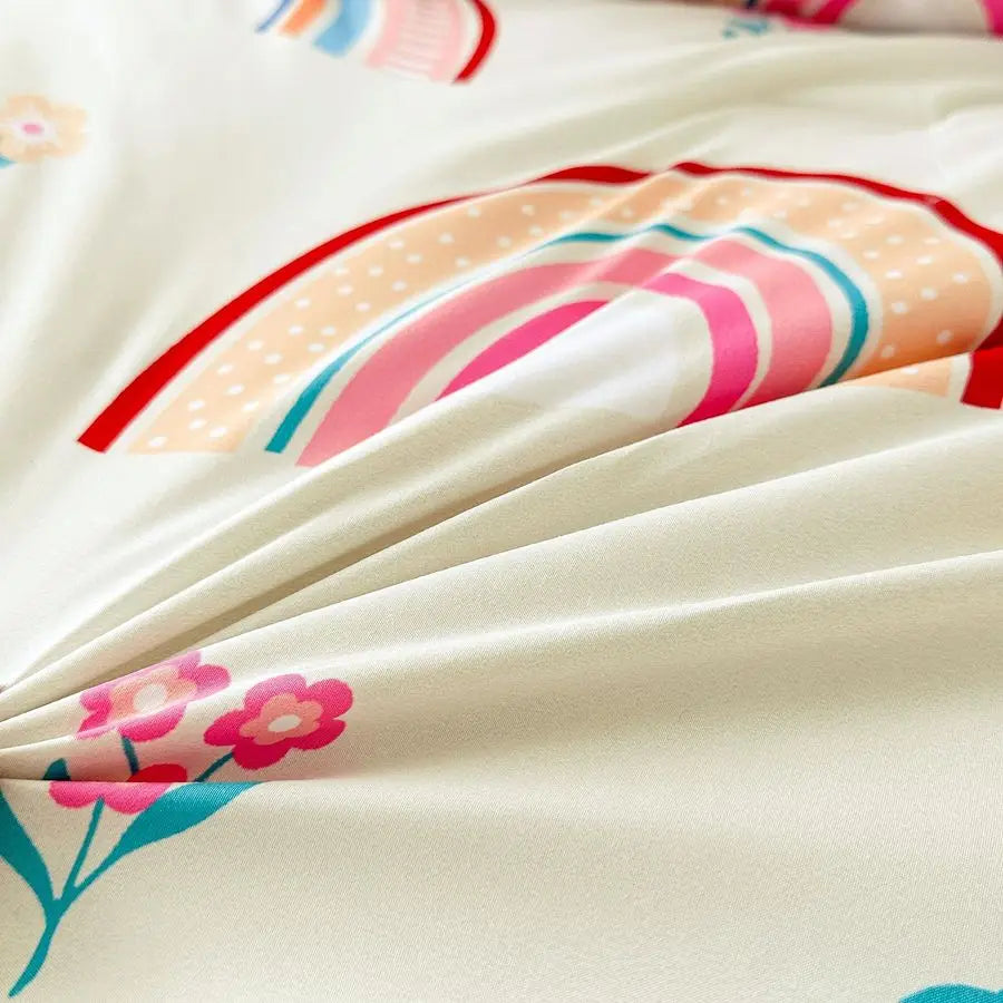 Lightweight Rainbow Comforter Set With 2 Pillow Covers