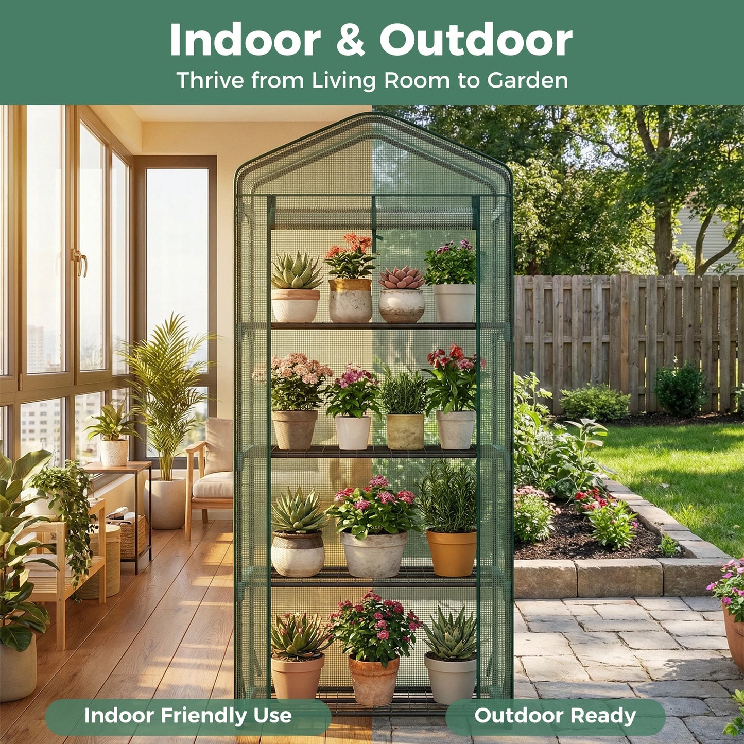 Portable Indoor Greenhouse With Multi Tier Plant Growing Rack