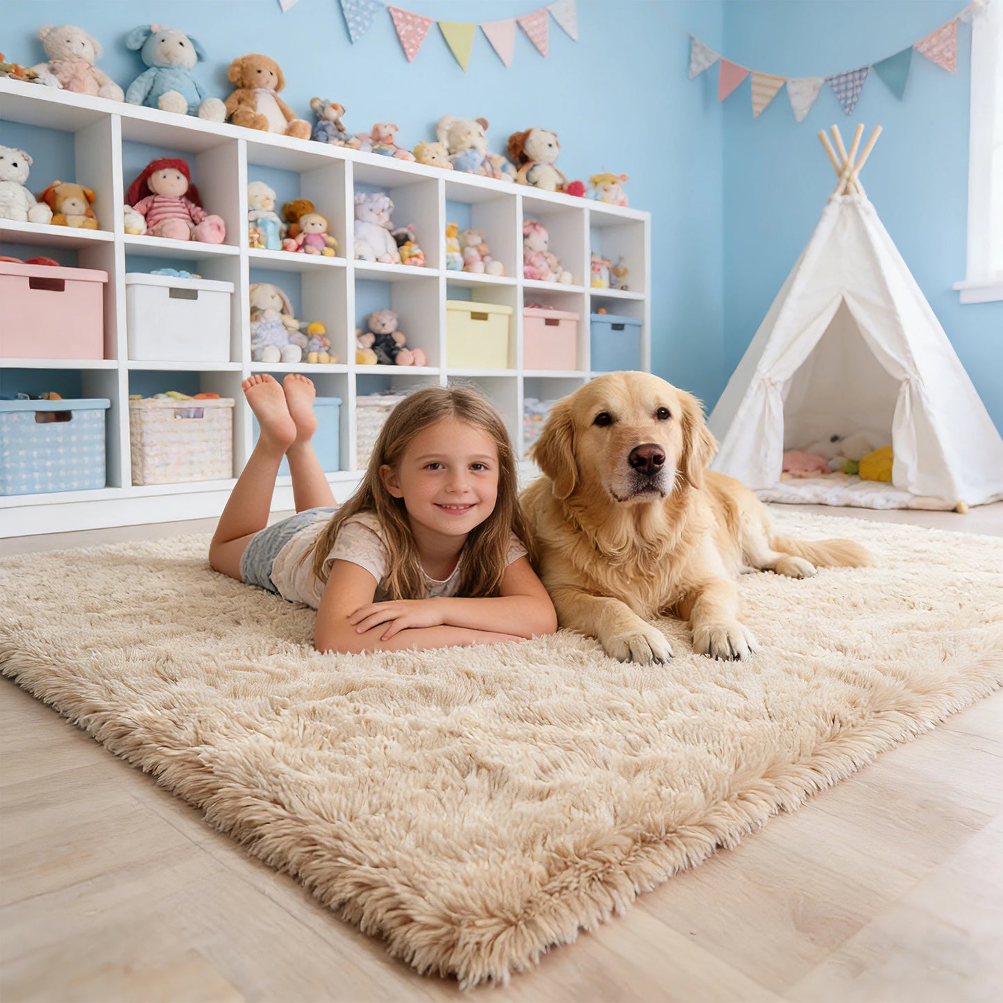 Fluffy Shag Rug For Kids Room Decor Cute Kawaii Style