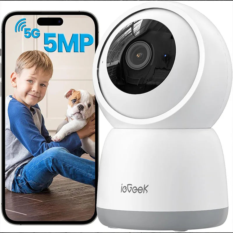 IEGEEK 5MP Indoor WiFi Security Camera With 360 Degree PTZ