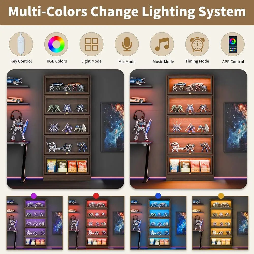 Acrylic Display Cabinet With LED Lighting For Collectibles