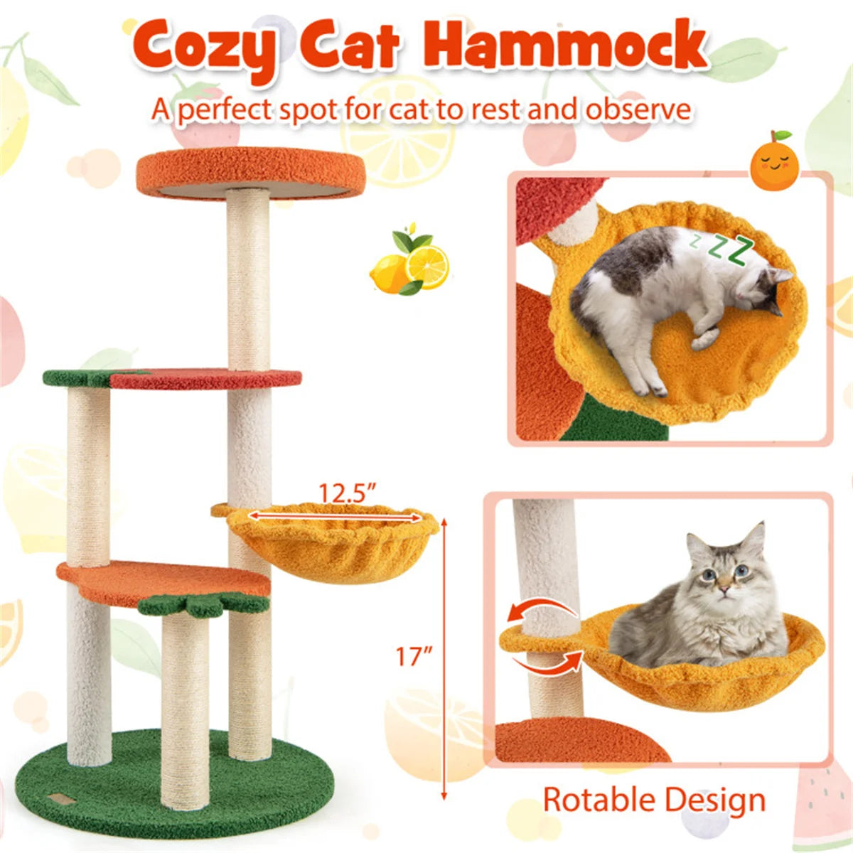 Multi-layer Cat Tree & Villa, All-in-one Play & Rest Center for Cats