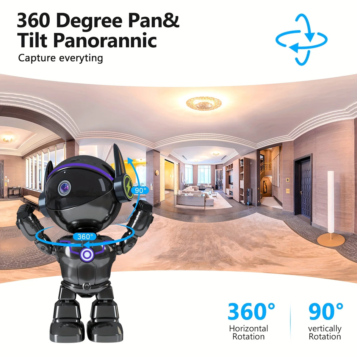 5MP HD Smart Phone Robot Camera, Indoor Cameras With Audio And Video, Security Cameras Wireless Outdoor Indoor, Pet Camera For C