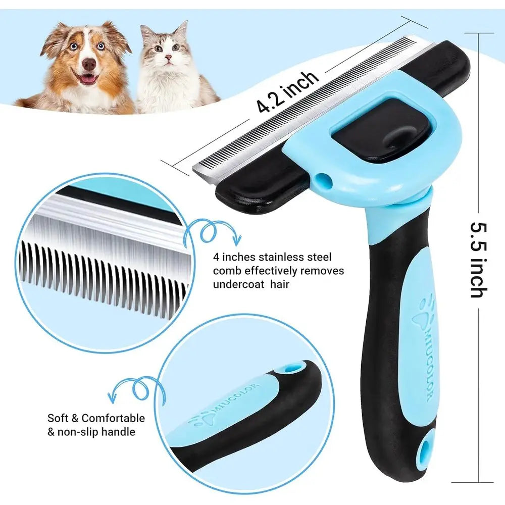 Pet Grooming Brush Deshedding Tool for Dogs & Cats, Effectively Reduces Shedding by up to 95% for Short, Medium, and Long Hair P