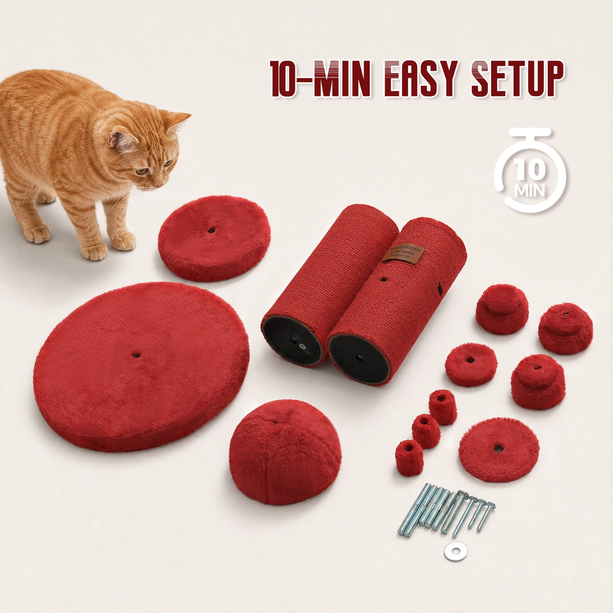 Fire Hydrant Sisal Cat Scratching Post Red Vertical Tall Cat Scratcher with Sisal Wrapped Post Cute Scratching Post for Indoor Cat Furniture Cat Toys