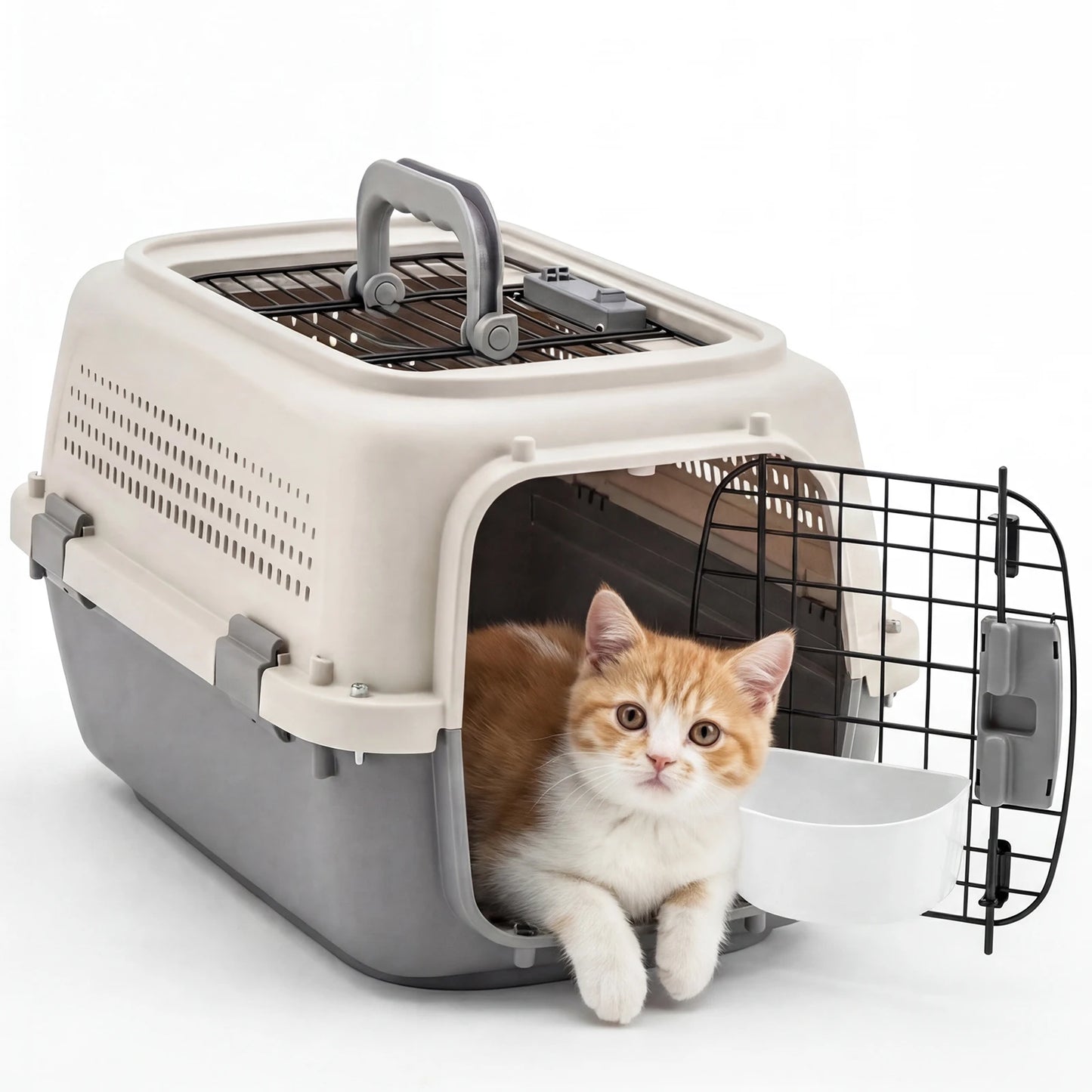 Pet Carrier Small Dogs Cats Front Top Load Wire Door