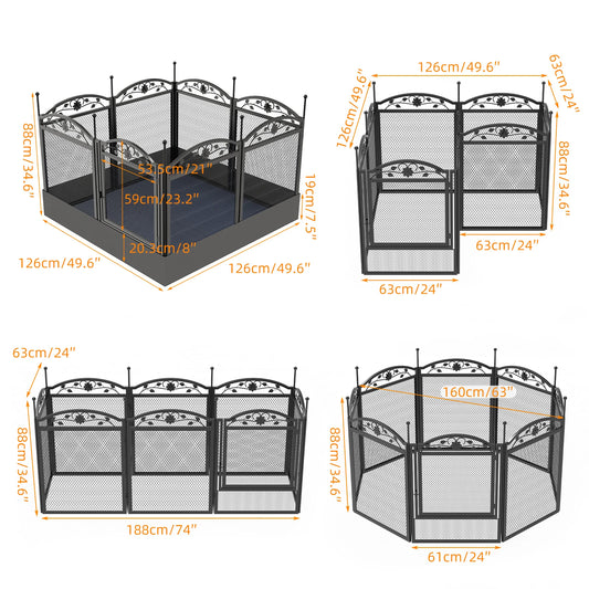 BINGOPAW 8 Panels Heavy Duty Dog Playpen Indoor Outdoor Use