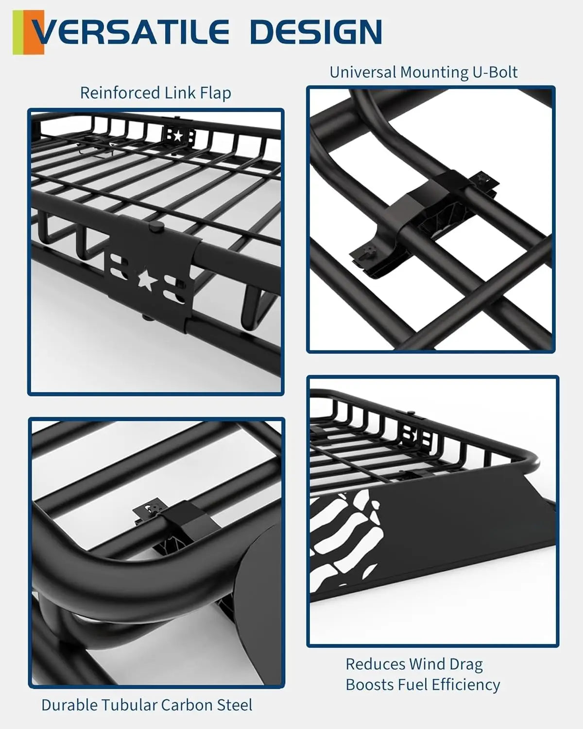HiMISS Roof Rack Basket Universal Carrier 200 Lbs Capacity