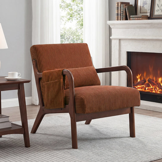 MCQ Mid Century Solid Wood Office Chair With Lumbar Support