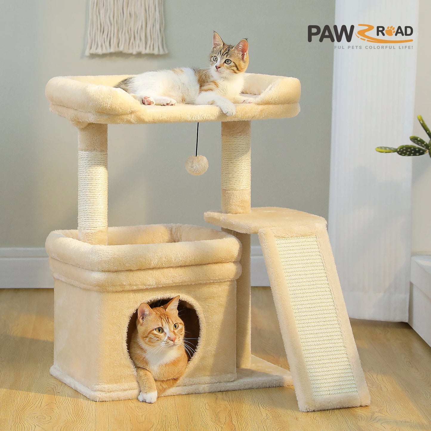 Pawz Road Three Tier Cat Tree With Sisal Scratching Post