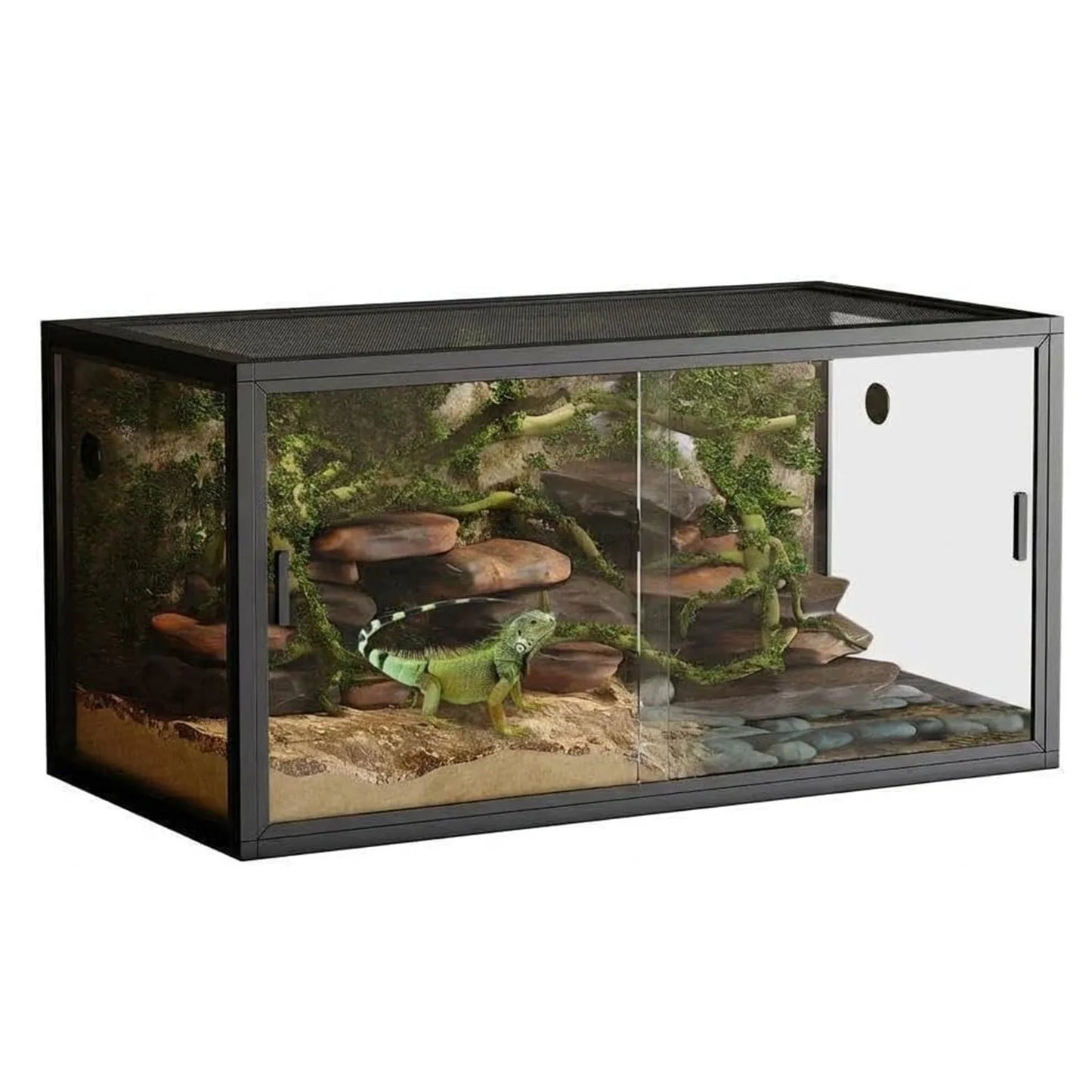 HiMISS Sliding Glass Reptile Terrarium With Ventilated Top