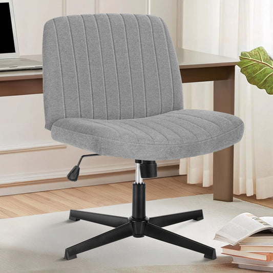 MCQ Ergonomic Armless PU Leather Office Chair with Adjustable Height Padded Backrest Gaming Racing Chair For Home Office