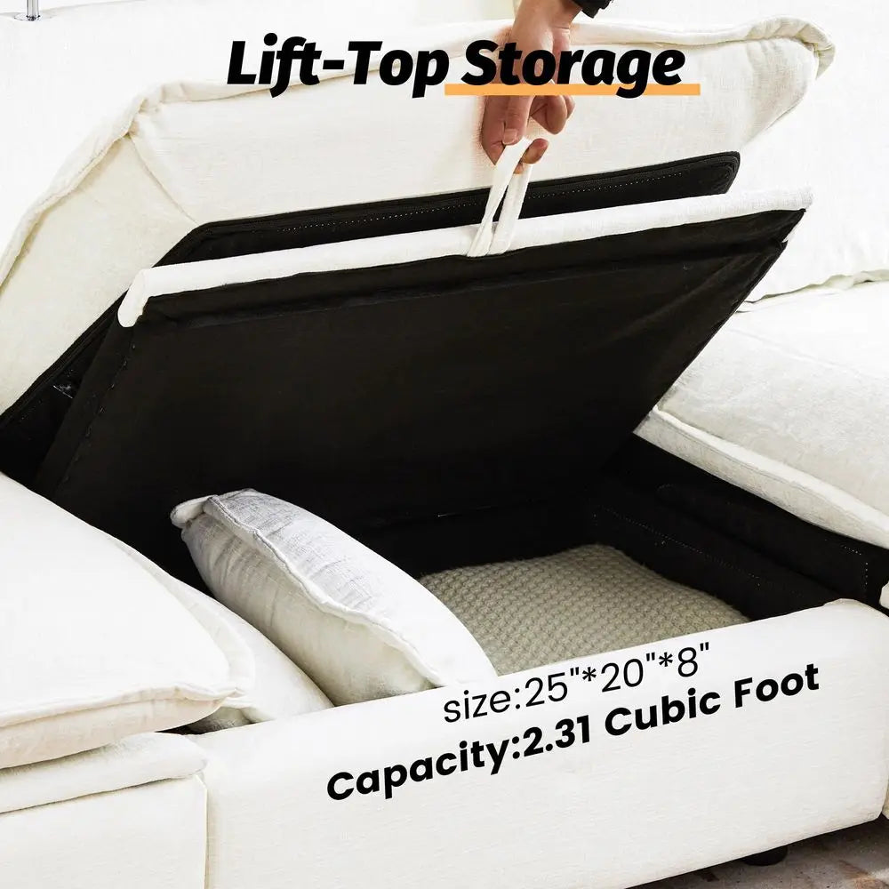 Power Reclining Sofa Cloud Couches for Living RoomCloud Couch Sectional with Storage Drawer,3 Seater Reclining Couches, Chenill