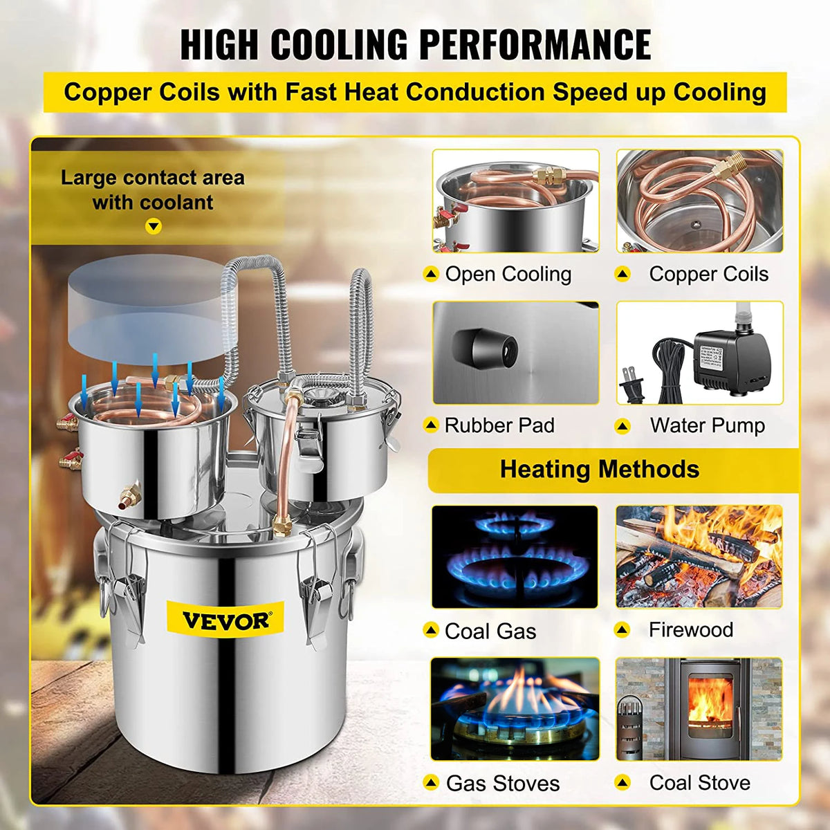 Succebuy Professional Stainless Steel Alcohol Distiller For Home Use