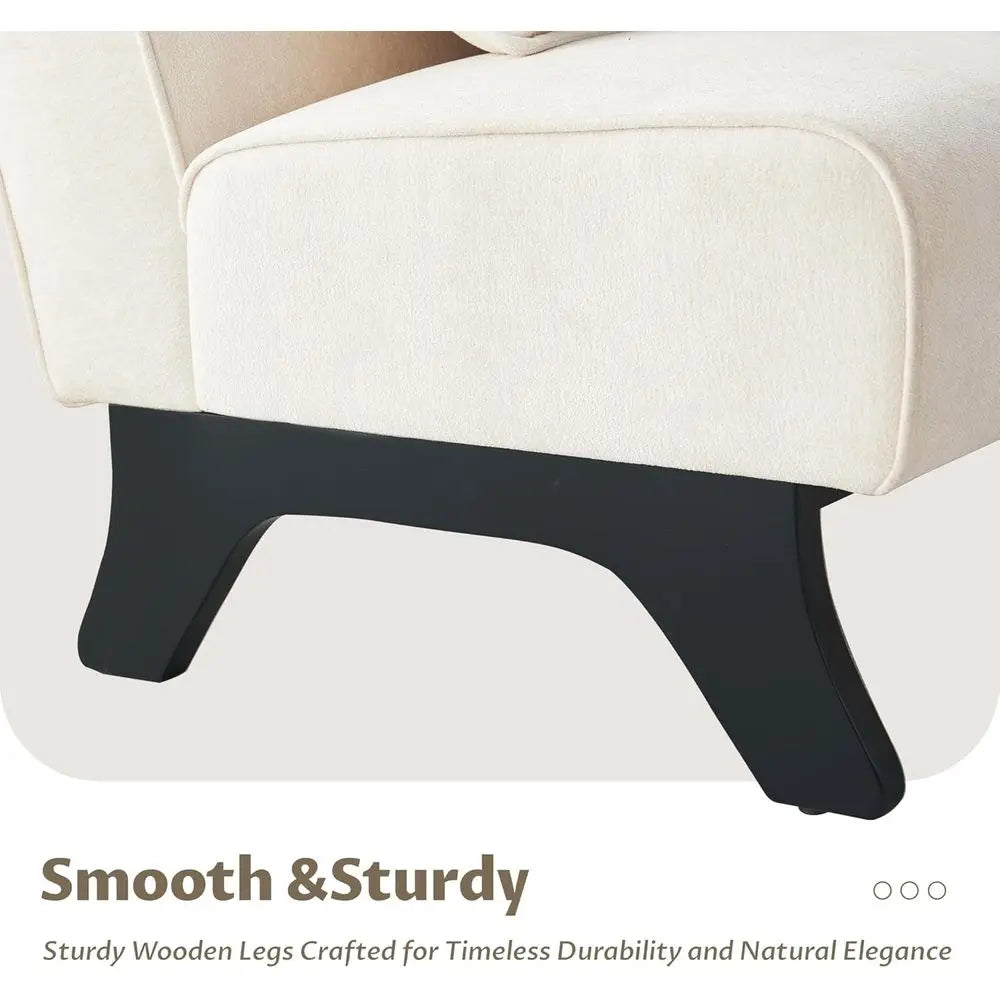 Set Of 2 Upholstered Accent Chairs With Wooden Legs And Pillows