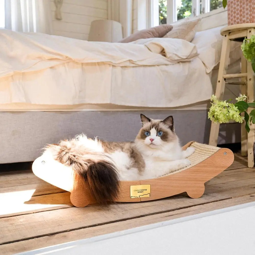 Cat Scratcher Bed Indoor Cats Hammock Scratching Pad Cat Chair Sisal Scratch Post Large Cats Scratcher Lounge Wooden Cat Furnitu