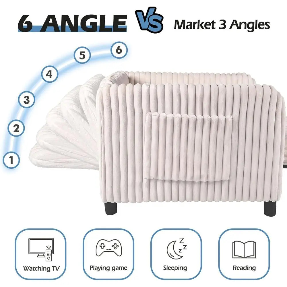 Sleeper Chair, 84" Extra Long Convertible Chair Bed, Upgraded 3-in-1 to 4-in-1 Pull Out Chair & Single Soa Bed or Adult, Sleng C