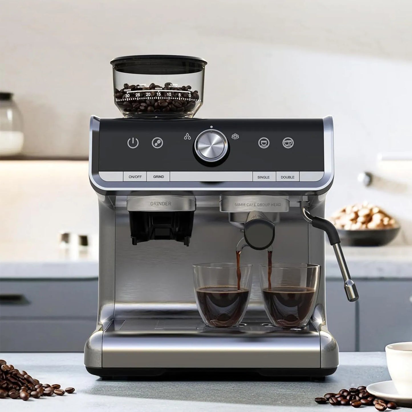 Acekool 20 Bar Espresso Machine 1450W With Built In Grinder