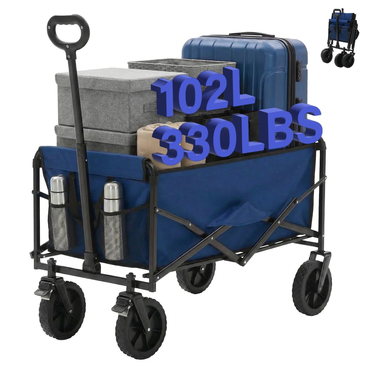 JHK Heavy Duty Collapsible Utility Wagon For Outdoor Use