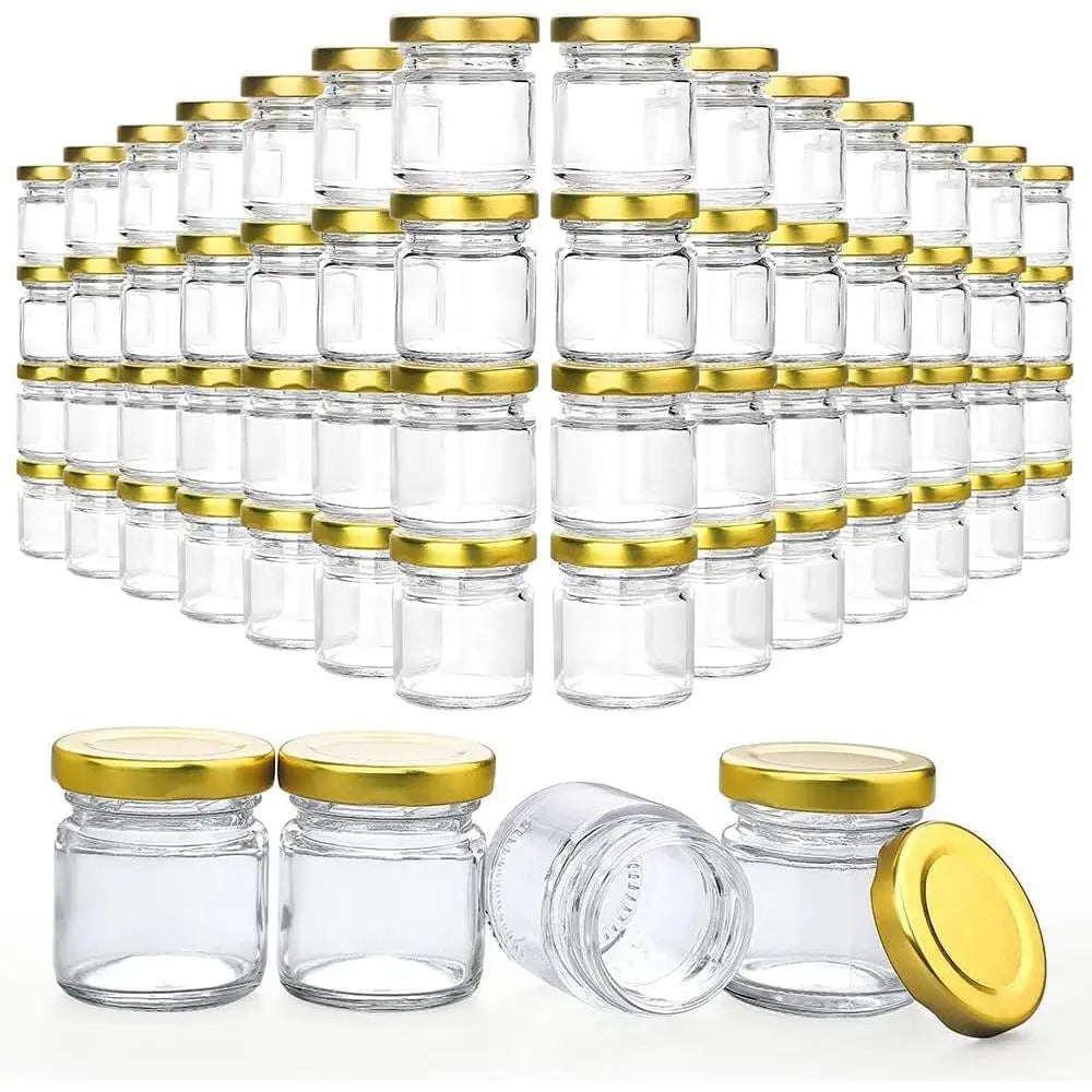 60 Pack Small Glass Jars with Lids, 1.5 oz Mini Jars, Candle Jar or Candle Making, Gifts, Spices, Wedding, Party Favors