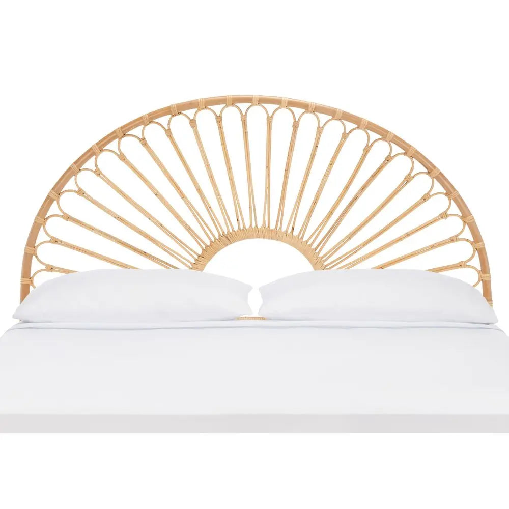 Home Collection Faris Natural Rattan Arched Full Size Headboard
