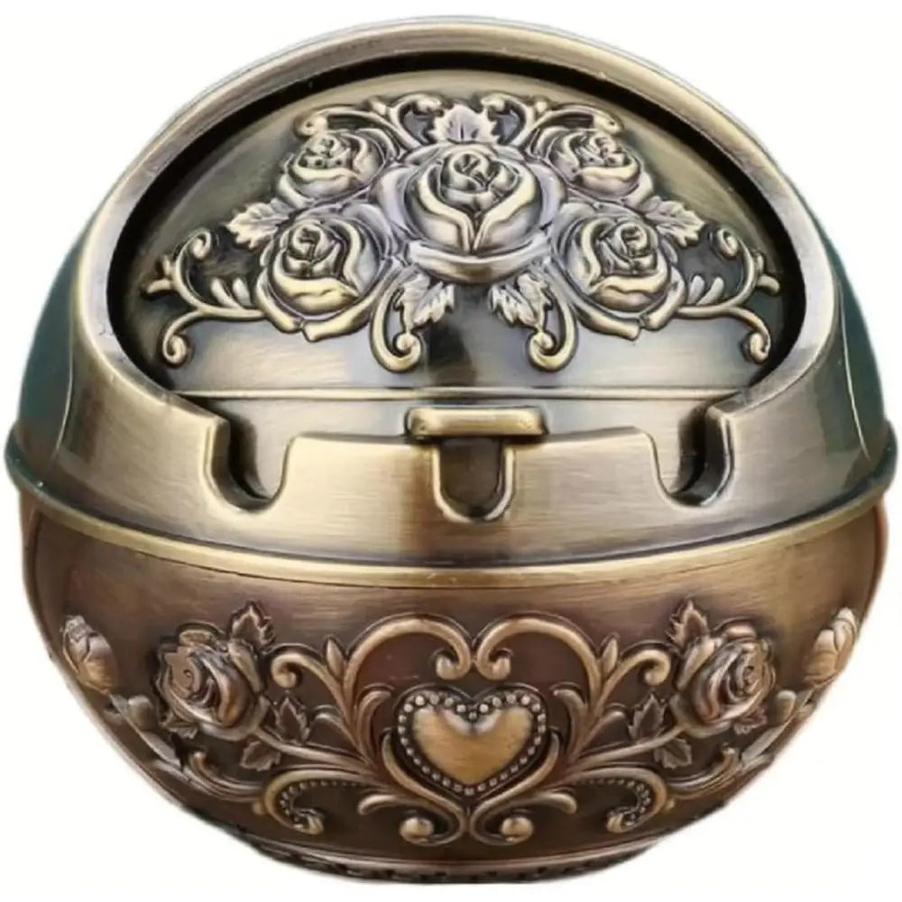 Metal Ashtrays with Lid Desktop Smoke Ashtray Vintage Cigar Ash Holder Pretty Cigar Smoke Ashtray Portable Cigarettes Ash Tray o