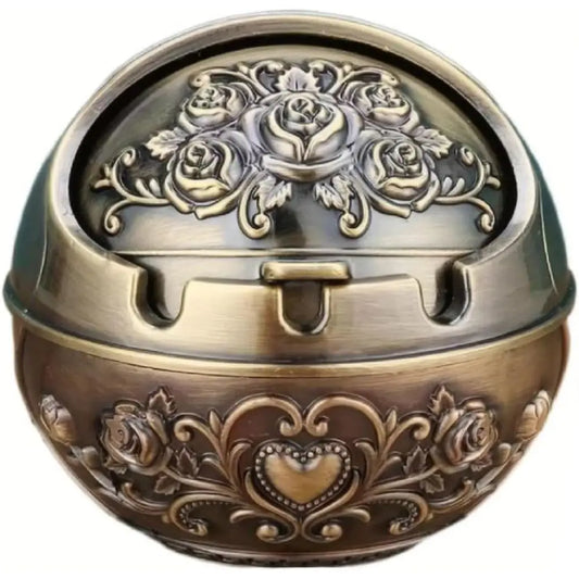 Metal Ashtrays with Lid Desktop Smoke Ashtray Vintage Cigar Ash Holder Pretty Cigar Smoke Ashtray Portable Cigarettes Ash Tray o