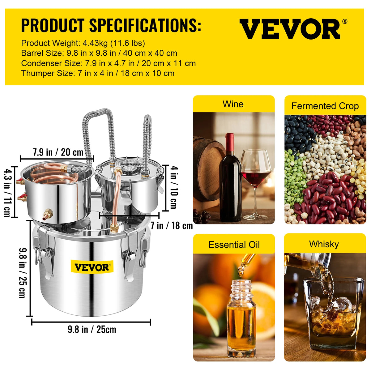 Succebuy Professional Stainless Steel Alcohol Distiller For Home Use