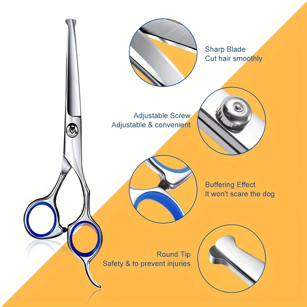 Heavy Duty Titanium Coated Stainless Steel Pet Grooming Scissors