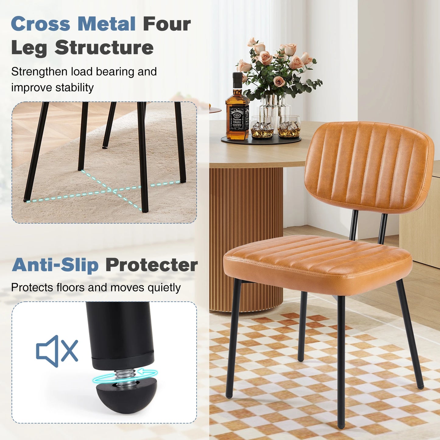 MCQ Ergonomic PU Leather Office Chair With Metal Frame