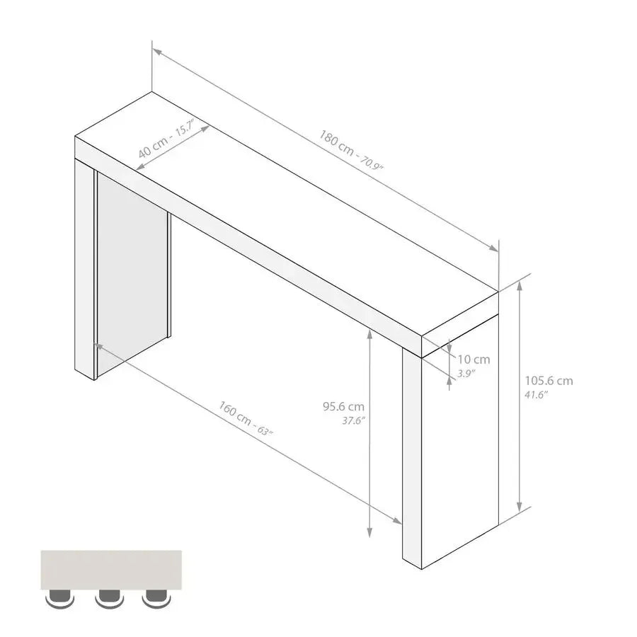 Evolution High Table 70.9 x 15.7 in, Rustic Oak, High Top Table for 3 People, Bar Table, Kitchen Island, Counter Height Bar Tab